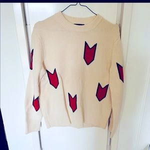 ❌Item Sold ❌Like New Rag & Bone 100% wool sweater in color cream with red arrows